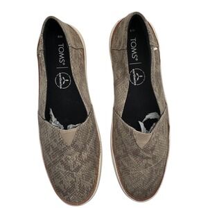 TOMS Earthwise Slip On Shoes Snake Print Casual Comfort Women's‎ Size 8